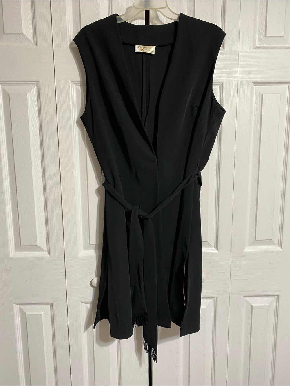 Koret of California vintage classic belted sleeveless cardigan jacket sz 42 / 10